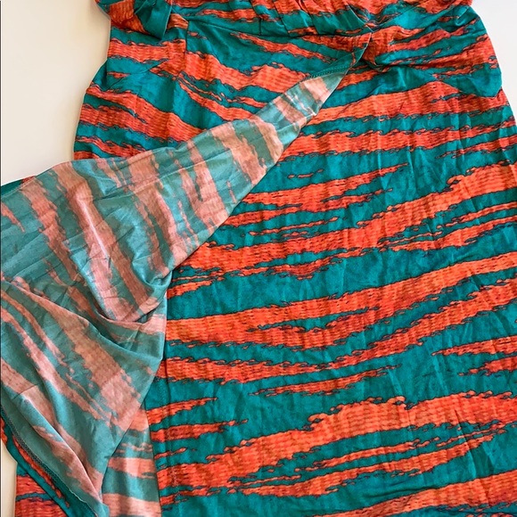 VIX Ava Marmara Orange Blue Wrap Mini Dress S - Picture 6 of 6